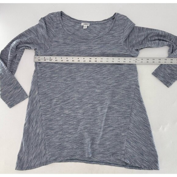 J.Jill Purejill Heathered Blue Long Sleeve Shark Bite Hem T-Shirt Top Sz S, Boho - Picture 9 of 9